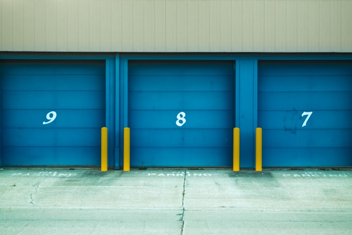 Numbered roller shutter doors